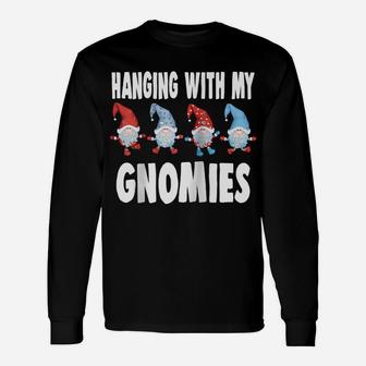 Hanging With My Gnomies Gnome Friend Christmas Lovers Raglan Baseball Tee Unisex Long Sleeve | Crazezy
