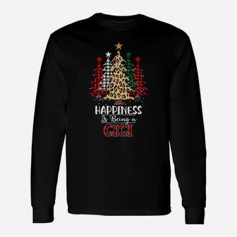 Happiness Is Being A Gigi Christmas Tree Leopard Plaid 2019 Unisex Long Sleeve | Crazezy CA