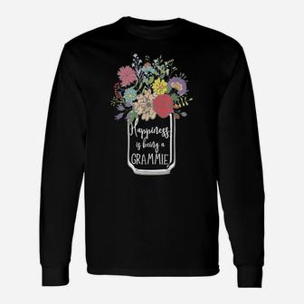 Happiness Is Being A Grammie Flower Unisex Long Sleeve | Crazezy UK