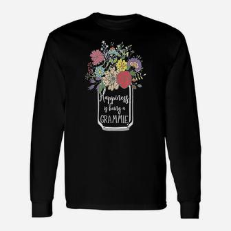 Happiness Is Being A Grammie Flower Unisex Long Sleeve | Crazezy CA