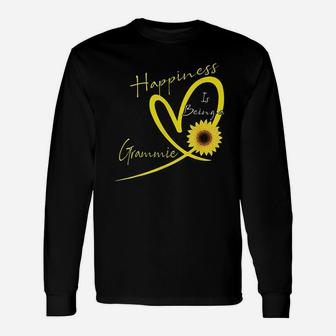 Happiness Is Being A Grammie Sunflower Heart Unisex Long Sleeve | Crazezy