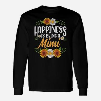 Happiness Is Being A Mimi Thanksgiving Christmas Gifts Unisex Long Sleeve | Crazezy AU