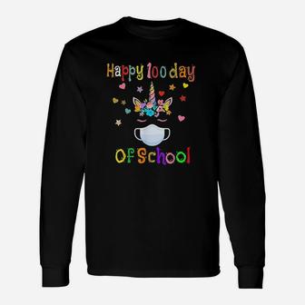 Happy 100 Days Of School Elementary Teacher Student Unicorn Unisex Long Sleeve | Crazezy AU