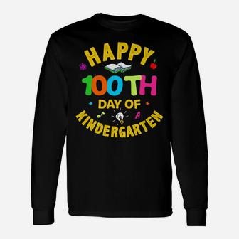 Happy 100Th Day Kindergarten School Shirt Teacher Students Unisex Long Sleeve | Crazezy