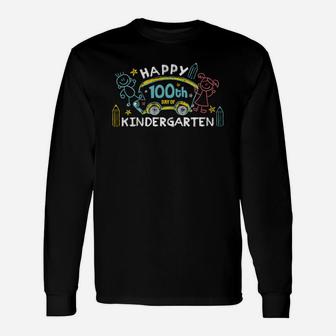 Happy 100Th Day Kindergarten School Sweat Shirt Teacher Stud Unisex Long Sleeve | Crazezy UK
