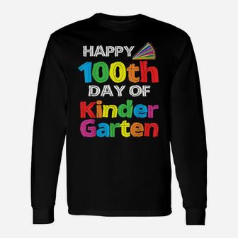 Happy 100Th Day Of Kindergarten Student Retro Shirt 5 Colors Unisex Long Sleeve | Crazezy UK