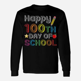 Happy 100Th Day Of School - Colorful 100 Days Gift Unisex Long Sleeve | Crazezy UK