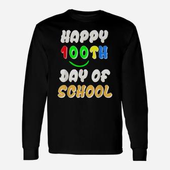 Happy 100Th Day Of School Tshirt For Teacher, Child, Student Unisex Long Sleeve | Crazezy