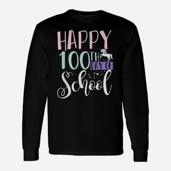 Happy 100Th Day Of School Unicorn 100 Days Of School Unisex Long Sleeve | Crazezy UK