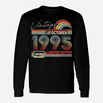 Happy 26Th Birthday Vintage October 1995 Shirt 26 Years Old Unisex Long Sleeve | Crazezy UK