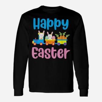 Happy Easter Bunny Rabbit Egg Hunting Train Lover Unisex Long Sleeve | Crazezy AU