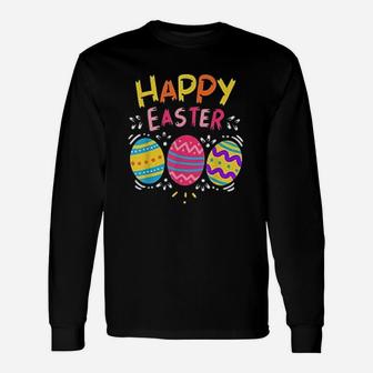 Happy Easter Day Colorful Egg Long Sleeve T-Shirt - Thegiftio UK
