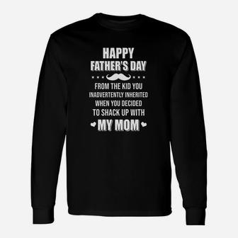 Happy Fathers Day From The Kid Bonus Step Dad Gift Unisex Long Sleeve | Crazezy