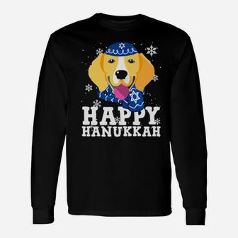 Happy Hanukkah Beagle Dog Ugly Xmas Long Sleeve T-Shirt - Monsterry