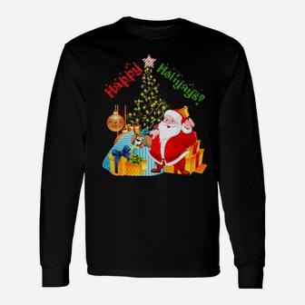 Happy Holiyays Santas Greeting Long Sleeve T-Shirt - Monsterry DE