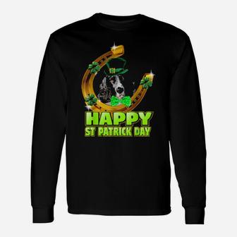 Happy Patrick Day English Setter Shamrock Lucky Dog Long Sleeve T-Shirt - Monsterry UK