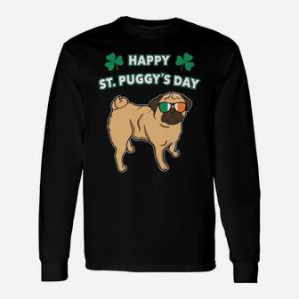 Happy St Patricks Day Dog Funny Pug Lover Gift Irish Unisex Long Sleeve | Crazezy