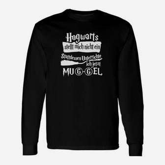 Harry Potter Muggel Langarmshirts, Lustiges Zauberer Motiv in Schwarz - Seseable