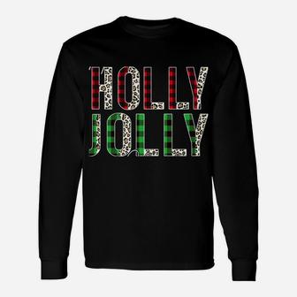 Have A Holly Xmas Jolly Christmas Red Buffalo Plaid Sweatshirt Unisex Long Sleeve | Crazezy DE