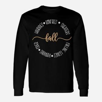 Hayrides, Bonfires, Sweaters Long Sleeve T-Shirt - Monsterry