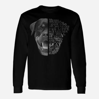 He Is Your Friend Your Partner Your Dog Rottweiler Dogs Gift Unisex Long Sleeve | Crazezy