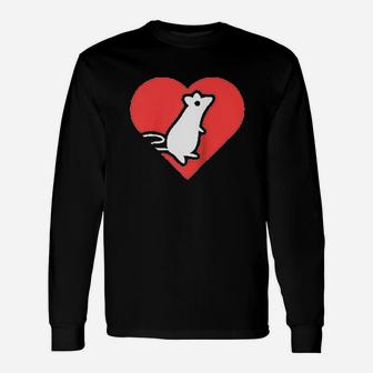 Heart Cute Fancy Rat Long Sleeve T-Shirt - Thegiftio UK