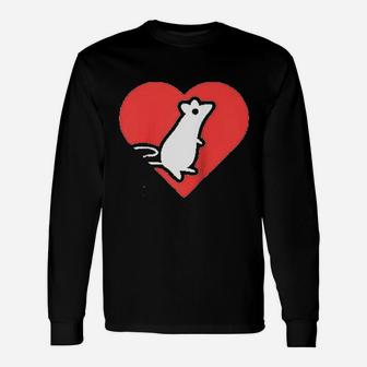 Heart Cute Fancy Rat Long Sleeve T-Shirt - Thegiftio UK