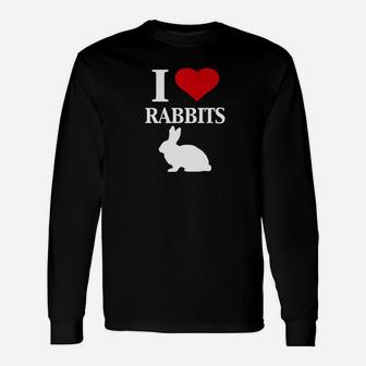 I Heart Love Rabbits Cute Graphic For Animal Lovers Long Sleeve T-Shirt - Thegiftio UK