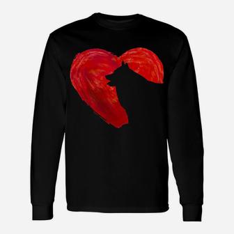 In My Heart Valentine's Day Silhouette Schipperke Long Sleeve T-Shirt - Monsterry