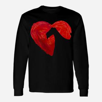 In My Heart Valentine's Day Silhouette Wire Fox Terrier Long Sleeve T-Shirt - Monsterry