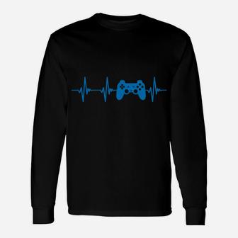 Heartbeat Of A Gamer T Shirt Video Games Console Controller Sweatshirt Unisex Long Sleeve | Crazezy CA