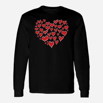 Hearts In Heart Best Valentine Happy Valentines Day Long Sleeve T-Shirt - Seseable