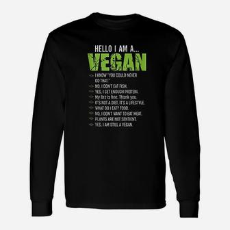 Hello I Am A Vegan Long Sleeve T-Shirt - Thegiftio UK