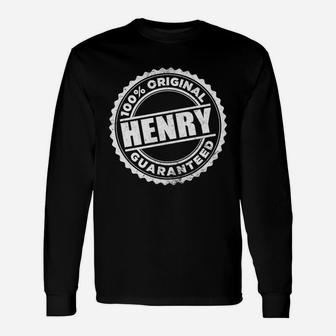 Henry 100 Percent Original Guaranteed Long Sleeve T-Shirt - Thegiftio UK