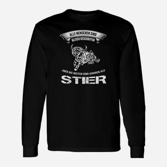 Herren Langarmshirts Sternzeichen Stier, Motivierender Spruch Design - Seseable