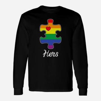 Hers Missing Piece Valentine Happy Valentines Day Long Sleeve T-Shirt - Seseable