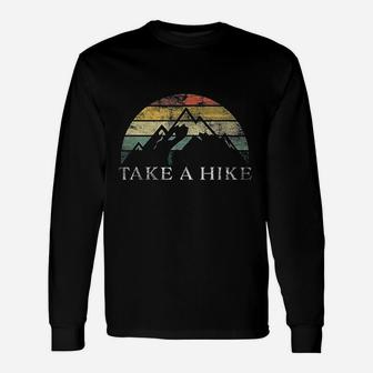 Take A Hike Retro Weathered Outdoor Hiking Long Sleeve T-Shirt - Thegiftio