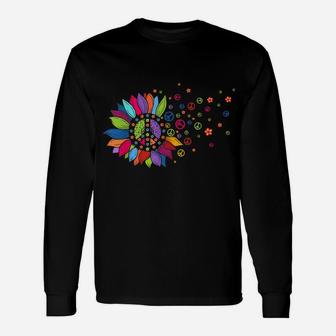Hippie Soul Peace Sign Costume Funny Daisy Flower Lovers Unisex Long Sleeve | Crazezy CA