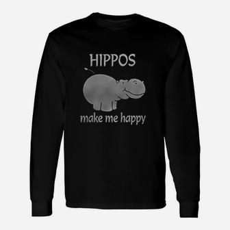 Hippo Happy Unisex Long Sleeve | Crazezy