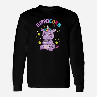 Hippocorn Hippo Unicorn Hippopotamus Magical Squad Gift Unisex Long Sleeve | Crazezy CA