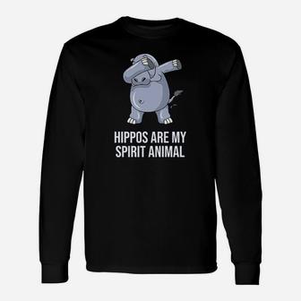 Hippos Are My Spirit Animal Hippo Unisex Long Sleeve | Crazezy