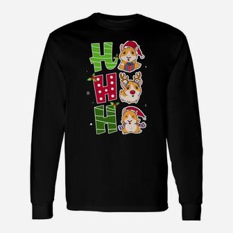 Ho Ho Ho Funny Guinea Pig Christmas Xmas Cute Santa Gift Unisex Long Sleeve | Crazezy