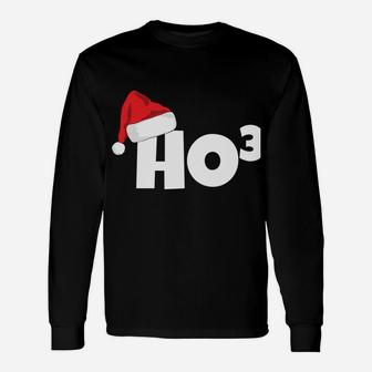 Ho3 Cubed Christmas Math Teacher Funny Idea Santa Hat Sweatshirt Unisex Long Sleeve | Crazezy