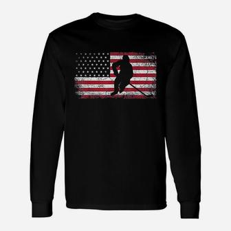 Hockey American Flag Unisex Long Sleeve | Crazezy