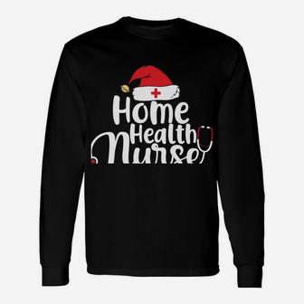 Home Health Nurse Christmas Craw Santa's Favorite Nurse Xmas Sweatshirt Unisex Long Sleeve | Crazezy AU