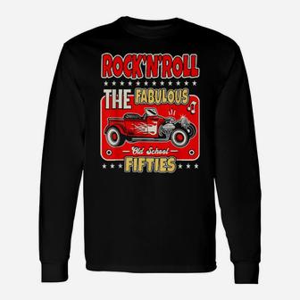 Hot Rod 50S Sock Hop Rockabilly Clothing Vintage Classic Car Long Sleeve T-Shirt - Monsterry
