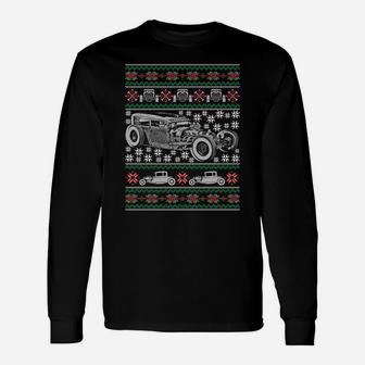 Hot Rod Ugly Christmas Sweatshirt Muscle Car Holiday Unisex Long Sleeve | Crazezy