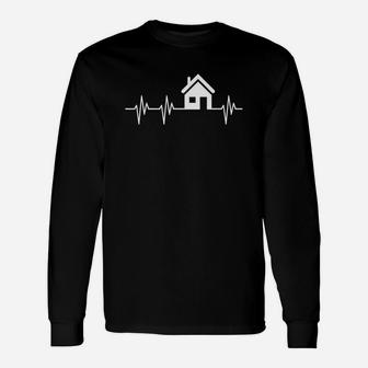 House Heartbeat Realtor Real Estate Agen Long Sleeve T-Shirt - Thegiftio UK