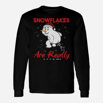 How Snowflakes Are Really Made Funny Snowman Christmas Gift Unisex Long Sleeve | Crazezy