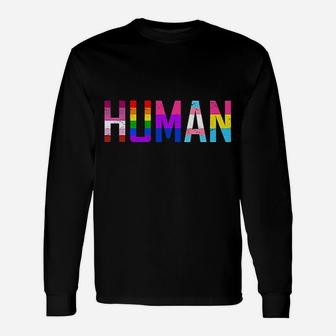 Human Flag Lgbt Gay Pride Month Pullover Unisex Long Sleeve | Crazezy DE